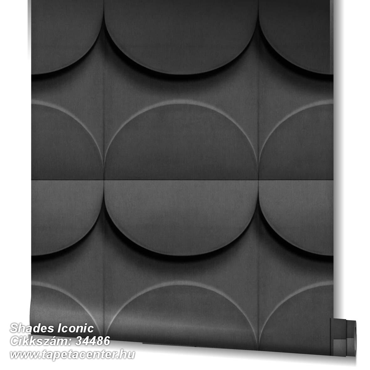 3d hatású,geometriai mintás,fekete,lemosható,vlies tapéta 